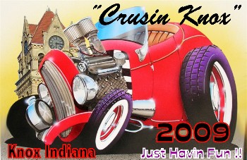 Car Show Dash Plaques for 2009 "Crusin Knox" Car Show in Knox Indiana