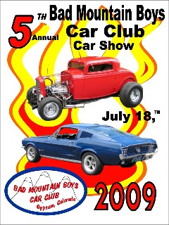 Car Show Dash Plaques for 2009 Car Show in Gypsum Colorado